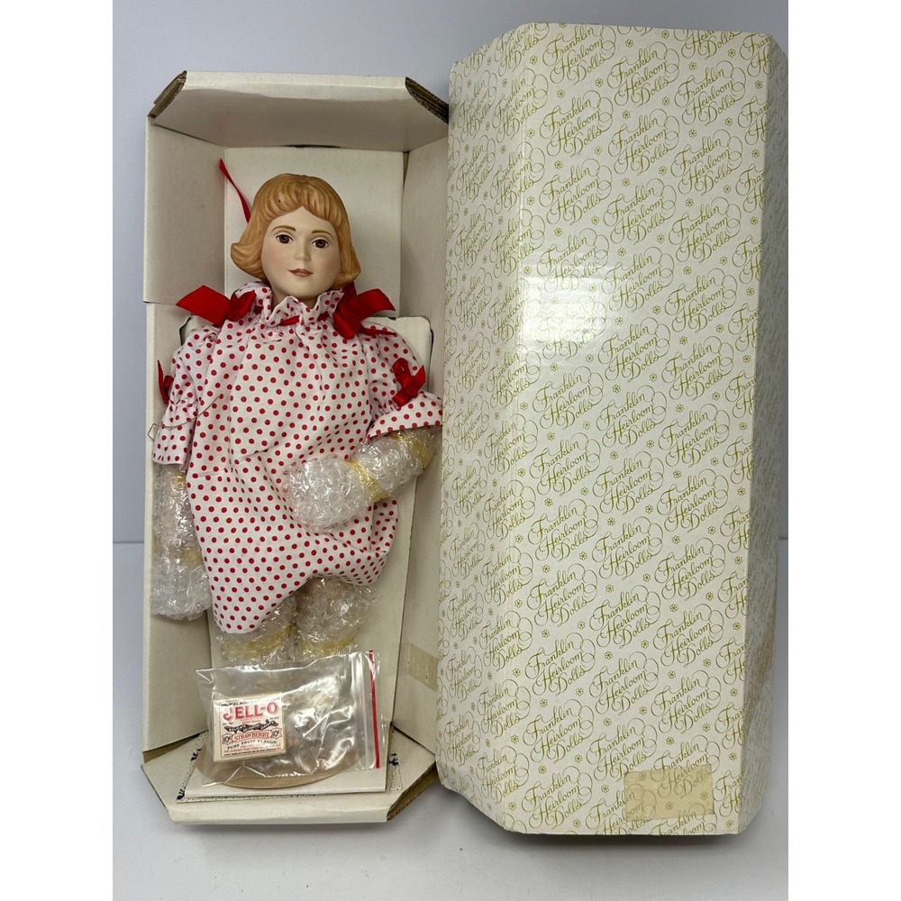 Vintage Franklin Mint Heirloom "Jell-O Girl" Porcelain Doll Original Box